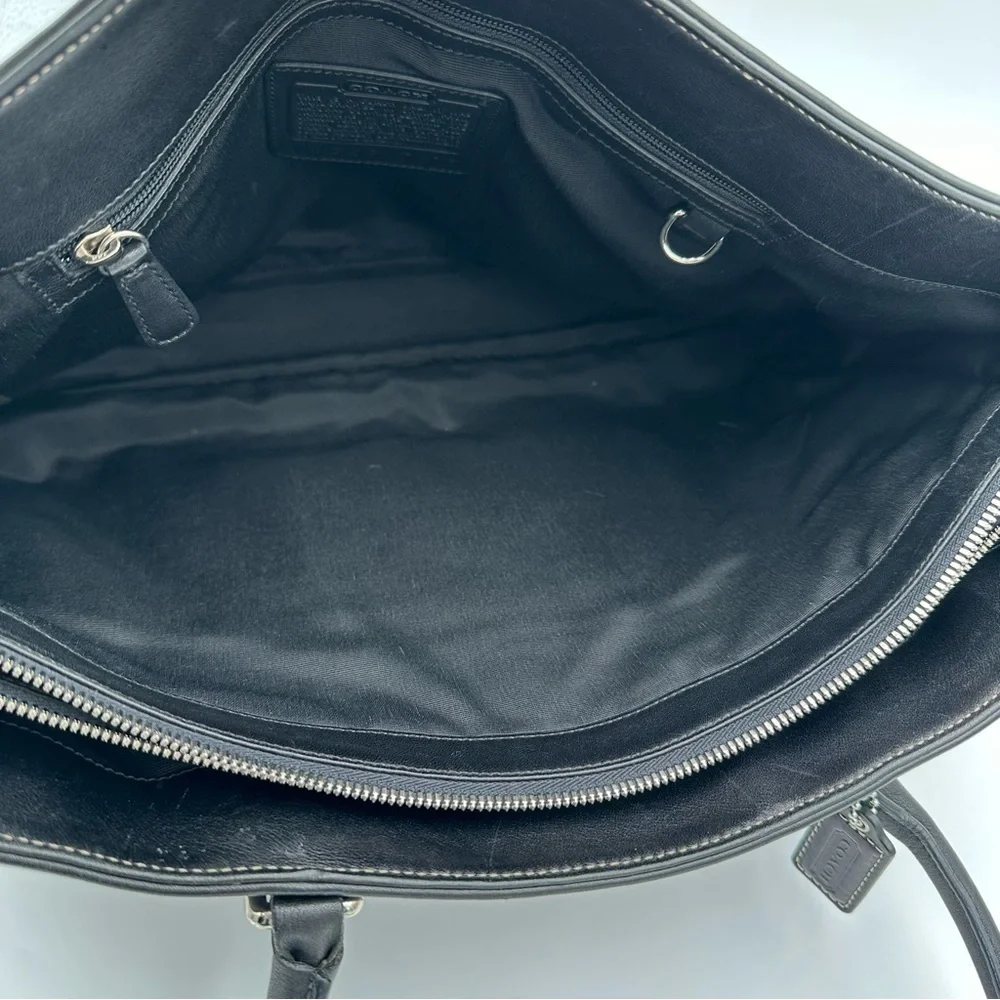 Coach Black Leather Tote Bag